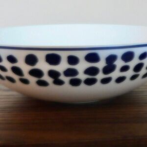 Kate Spade New York Spring Street 8" Bowl White with Blue Polka Dots Lenox NWOT